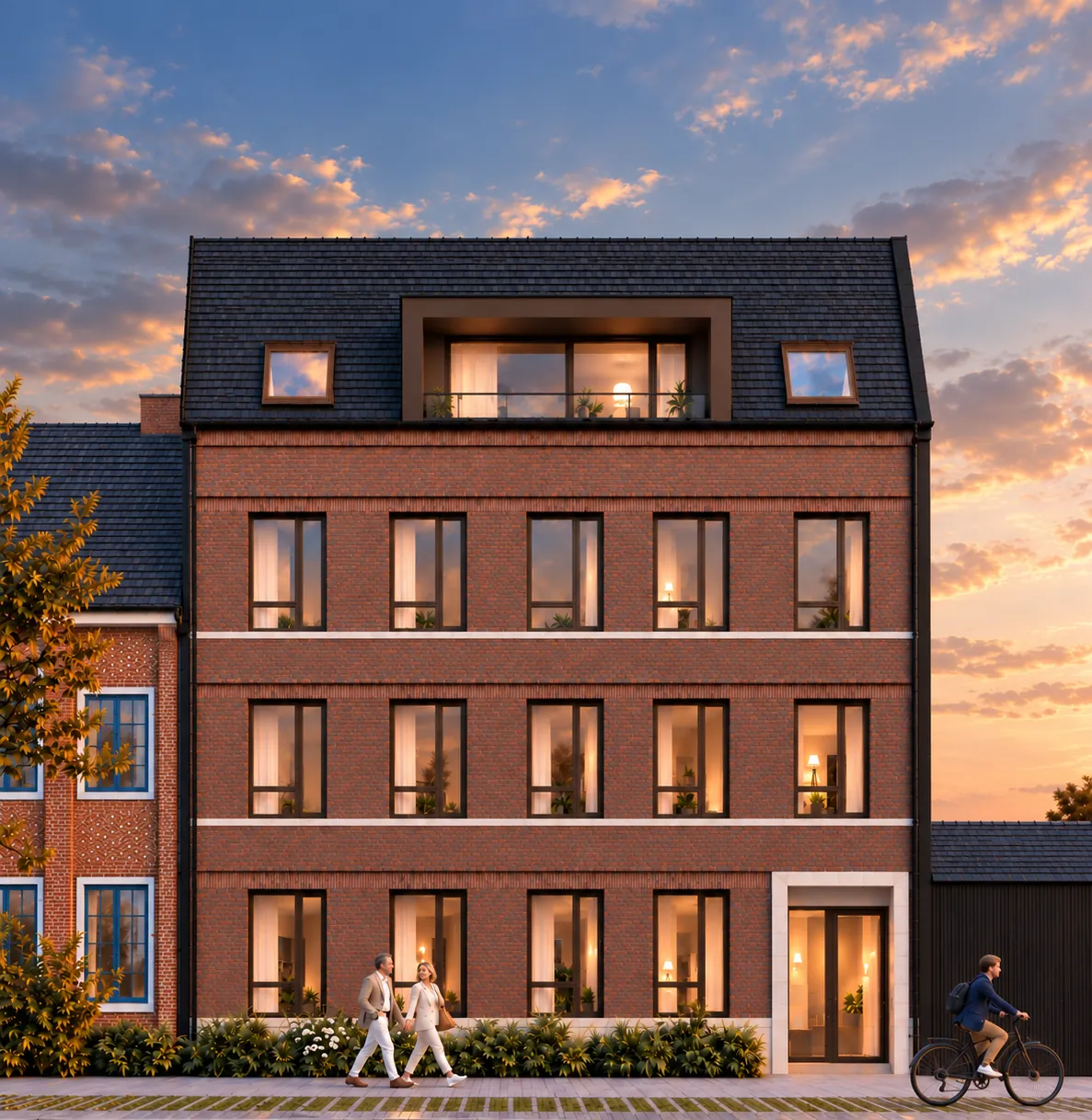 Gevel van Firmain 8 aan Stationsplein 8 in Hombeek