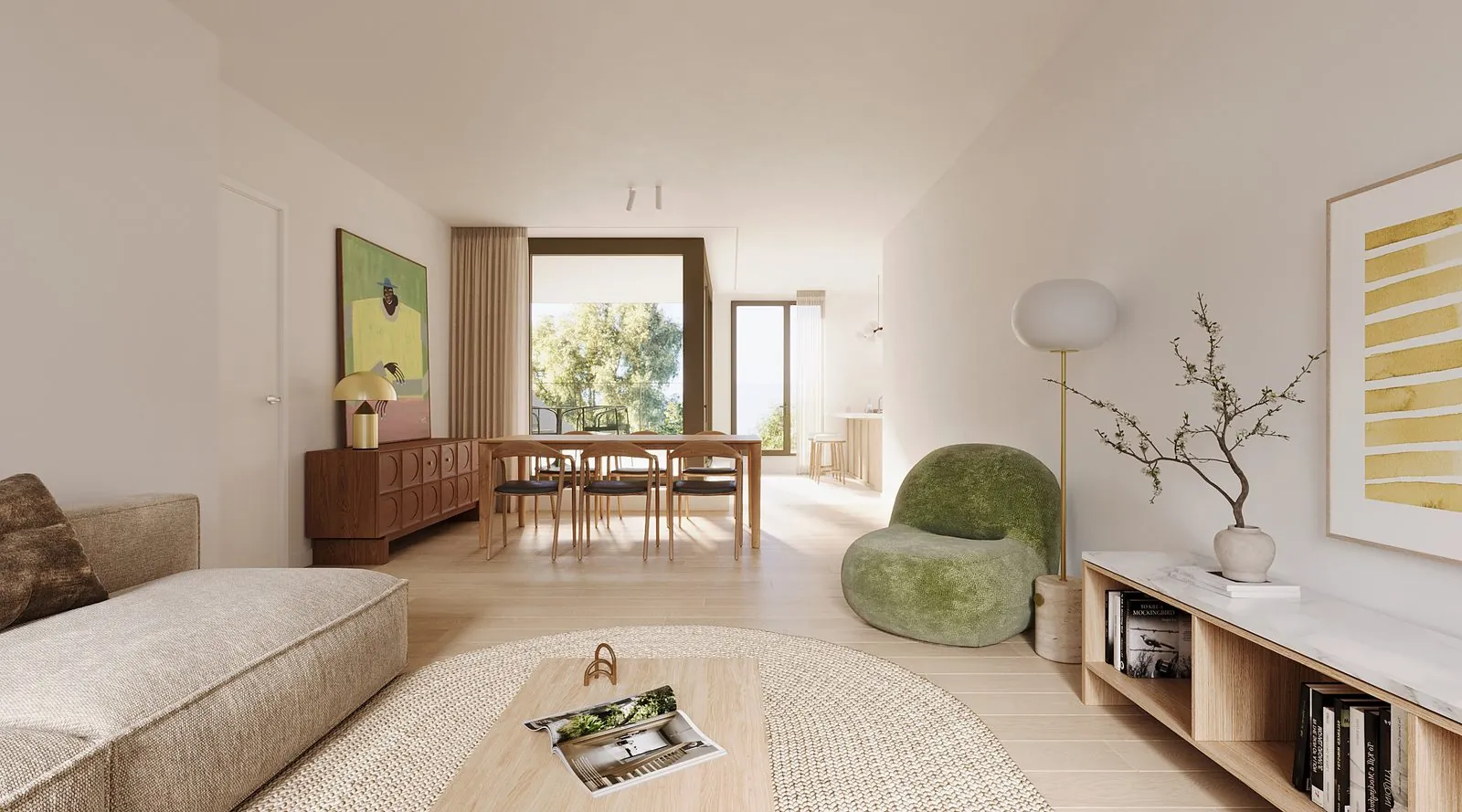 Sfeerbeeld van een lichtrijk interieur in Firmain 8